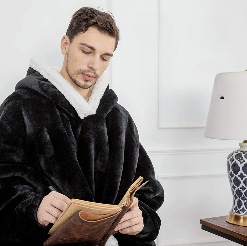 Giant plaid sweater ultra comfortable for total relaxation