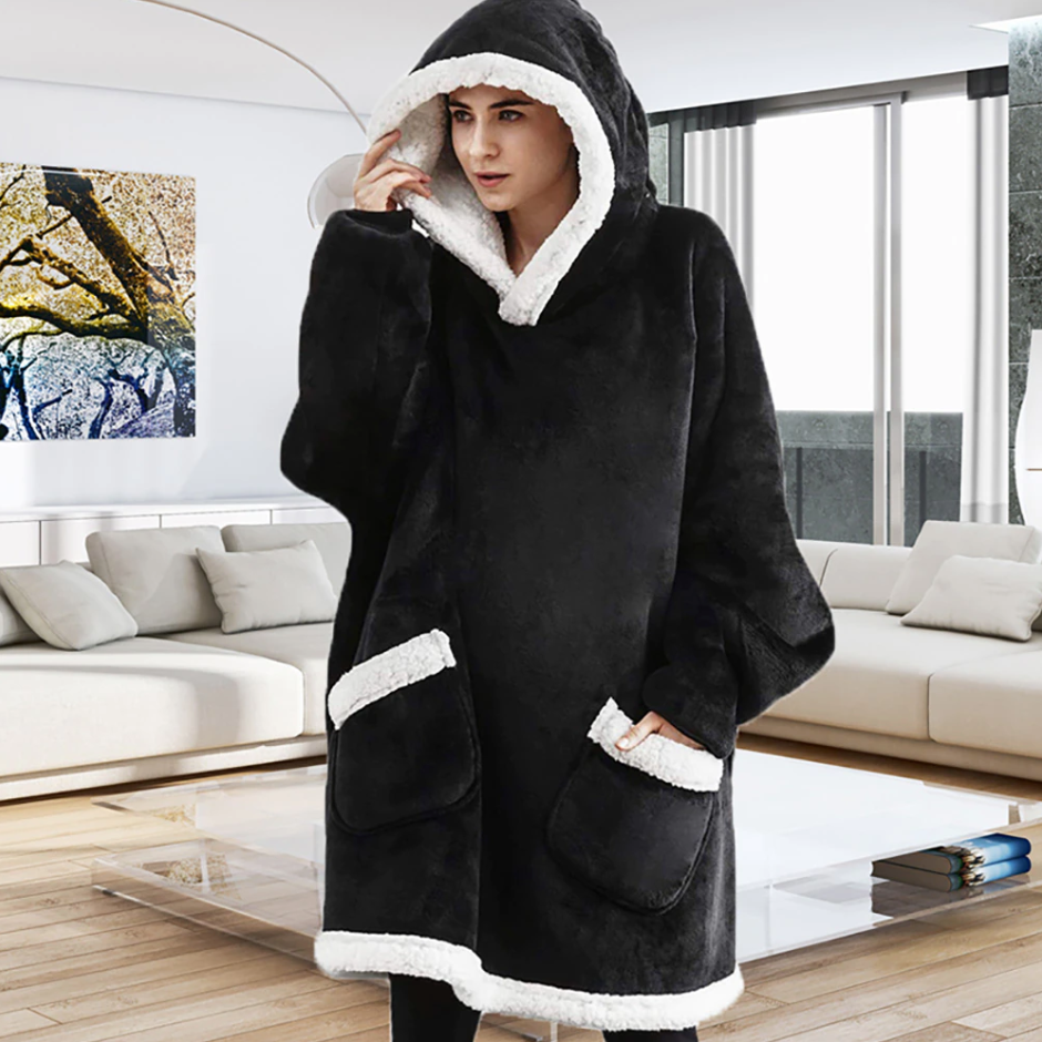 Giant plaid sweater ultra comfortable for total relaxation